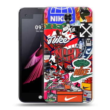 Пластиковый чехол на LG X screen с принтом Найк Nike яркий Пластиковый чехол на LG X screen с принтом Найк Nike яркий