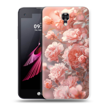 Пластиковый чехол на LG X screen с принтом Розовые розы Пластиковый чехол на LG X screen с принтом Розовые розы