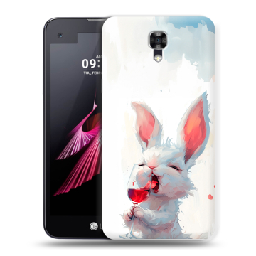 Пластиковый чехол на LG X screen с принтом кролик зайчик Пластиковый чехол на LG X screen с принтом кролик зайчик