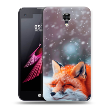 Пластиковый чехол на LG X screen с принтом лиса Пластиковый чехол на LG X screen с принтом лиса