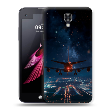 Пластиковый чехол на LG X screen с принтом самолет Пластиковый чехол на LG X screen с принтом самолет