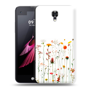 Пластиковый чехол на LG X screen с принтом цветы Пластиковый чехол на LG X screen с принтом цветы