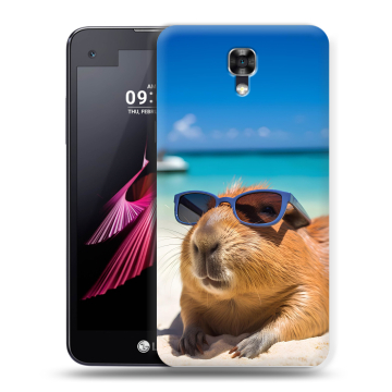Пластиковый чехол на LG X screen с принтом Капибара