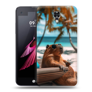 Пластиковый чехол на LG X screen с принтом Капибара