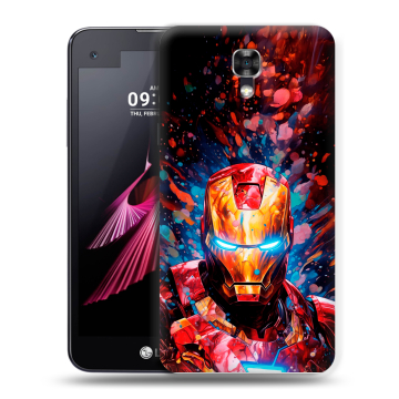 Пластиковый чехол на LG X screen с принтом Железный человек Ironman Пластиковый чехол на LG X screen с принтом Железный человек Ironman