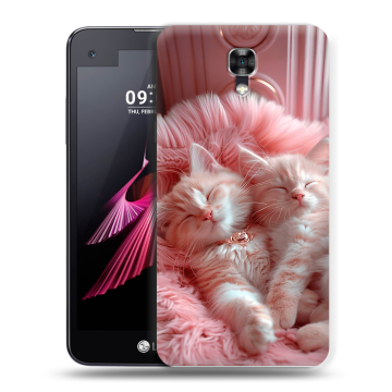 Пластиковый чехол на LG X screen с принтом котята котики Пластиковый чехол на LG X screen с принтом котята котики