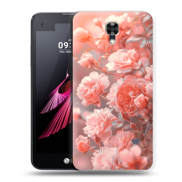 Пластиковый чехол на LG X screen с принтом Розы цветы Пластиковый чехол на LG X screen с принтом Розы цветы