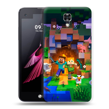 Пластиковый чехол на LG X screen с принтом Майнкрафт Minecraft Пластиковый чехол на LG X screen с принтом Майнкрафт Minecraft