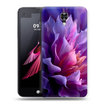 Пластиковый чехол на LG X screen с принтом женский цветы