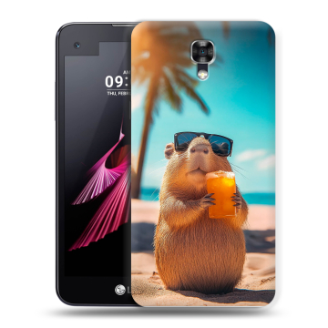 Пластиковый чехол на LG X screen с принтом Капибара Пластиковый чехол на LG X screen с принтом Капибара