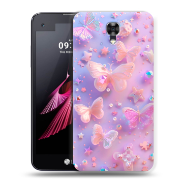 Пластиковый чехол на LG X screen с принтом Бабочки Пластиковый чехол на LG X screen с принтом Бабочки