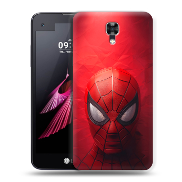 Пластиковый чехол на LG X screen с принтом Spiderman Человек паук
