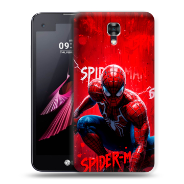 Пластиковый чехол на LG X screen с принтом Spiderman Человек паук Пластиковый чехол на LG X screen с принтом Spiderman Человек паук