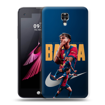Пластиковый чехол на LG X screen с принтом Барселона Barca Yamal 