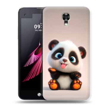 Пластиковый чехол на LG X screen с принтом милая панда Пластиковый чехол на LG X screen с принтом милая панда