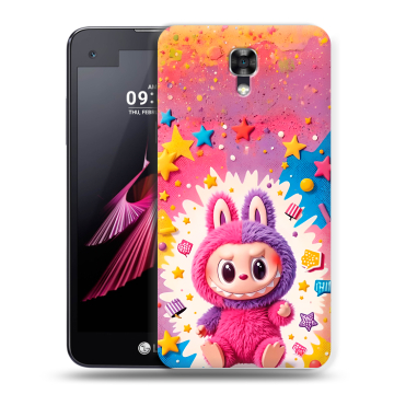 Пластиковый чехол на LG X screen с принтом Labubu Лабубу