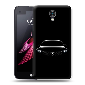 Пластиковый чехол на LG X screen с принтом Mercedes Мерседес
