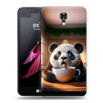 Пластиковый чехол на LG X screen с принтом смешная панда Пластиковый чехол на LG X screen с принтом смешная панда