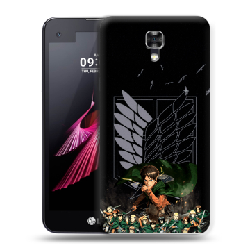 Пластиковый чехол на LG X screen с принтом Атака титанов Пластиковый чехол на LG X screen с принтом Атака титанов