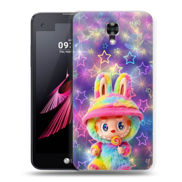 Пластиковый чехол на LG X screen с принтом Labubu Лабубу
