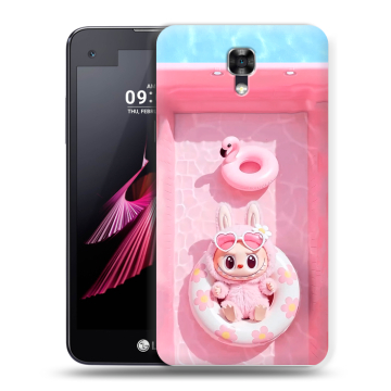 Пластиковый чехол на LG X screen с принтом Labubu Лабубу