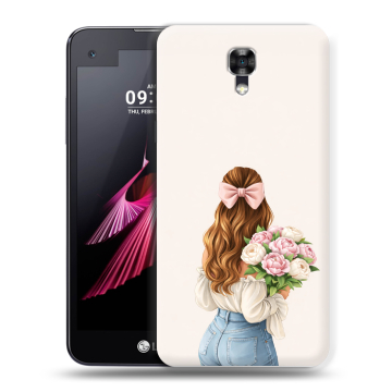 Пластиковый чехол на LG X screen с принтом женский Пластиковый чехол на LG X screen с принтом женский