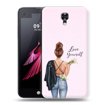 Пластиковый чехол на LG X screen с принтом женский Пластиковый чехол на LG X screen с принтом женский