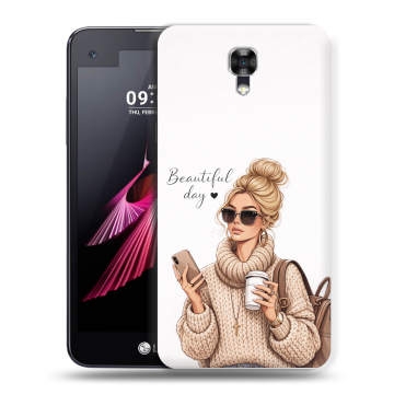 Пластиковый чехол на LG X screen с принтом женский Пластиковый чехол на LG X screen с принтом женский