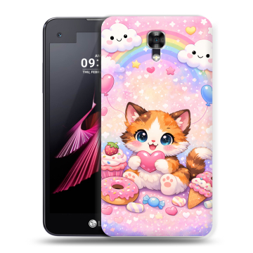 Пластиковый чехол на LG X screen с принтом для девочек