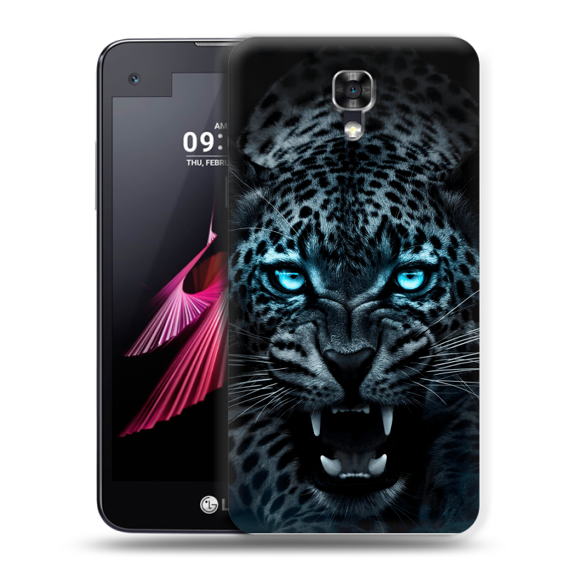 Пластиковый чехол на LG X screen с принтом Темный леопард Пластиковый чехол на LG X screen с принтом Темный леопард