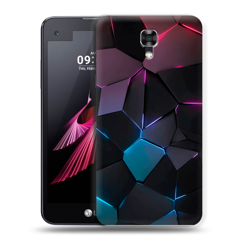 Пластиковый чехол на LG X screen с принтом Геометрия неона Пластиковый чехол на LG X screen с принтом Геометрия неона