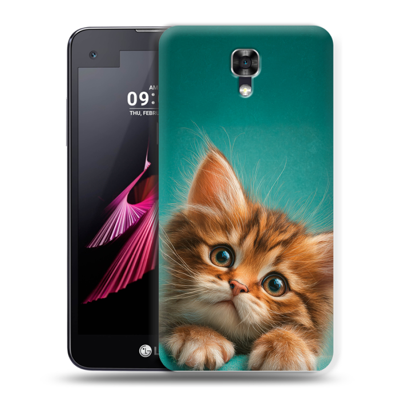 Пластиковый чехол на LG X screen с принтом котенок Пластиковый чехол на LG X screen с принтом котенок