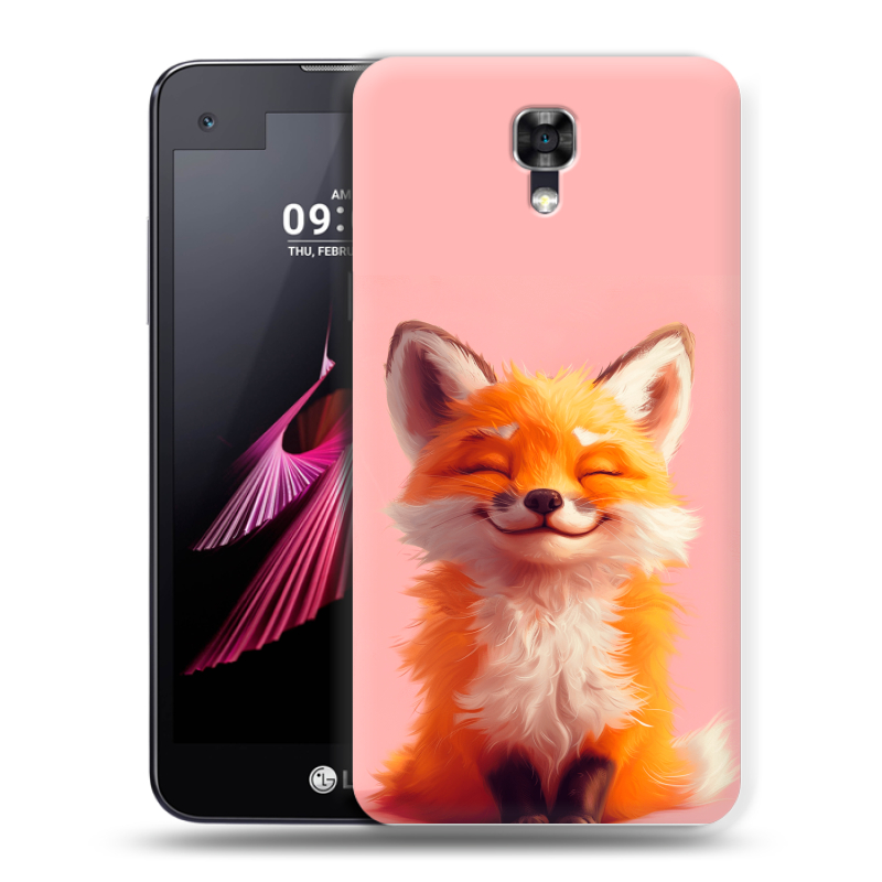 Пластиковый чехол на LG X screen с принтом милая лиса Пластиковый чехол на LG X screen с принтом милая лиса