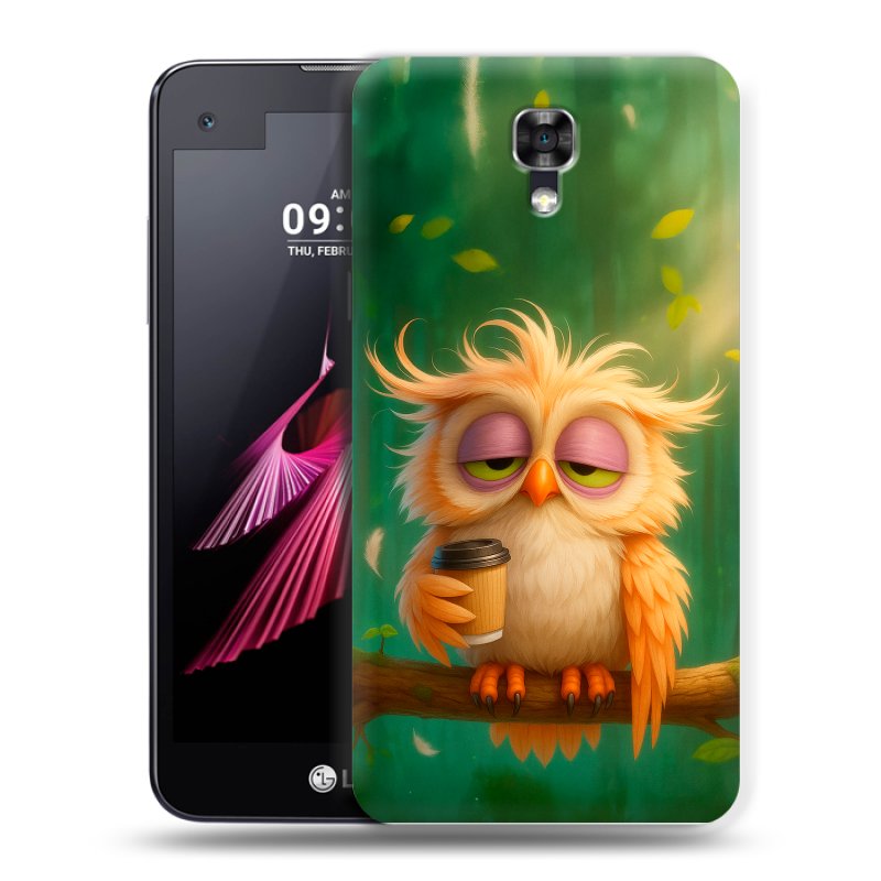 Пластиковый чехол на LG X screen с принтом сова Пластиковый чехол на LG X screen с принтом сова