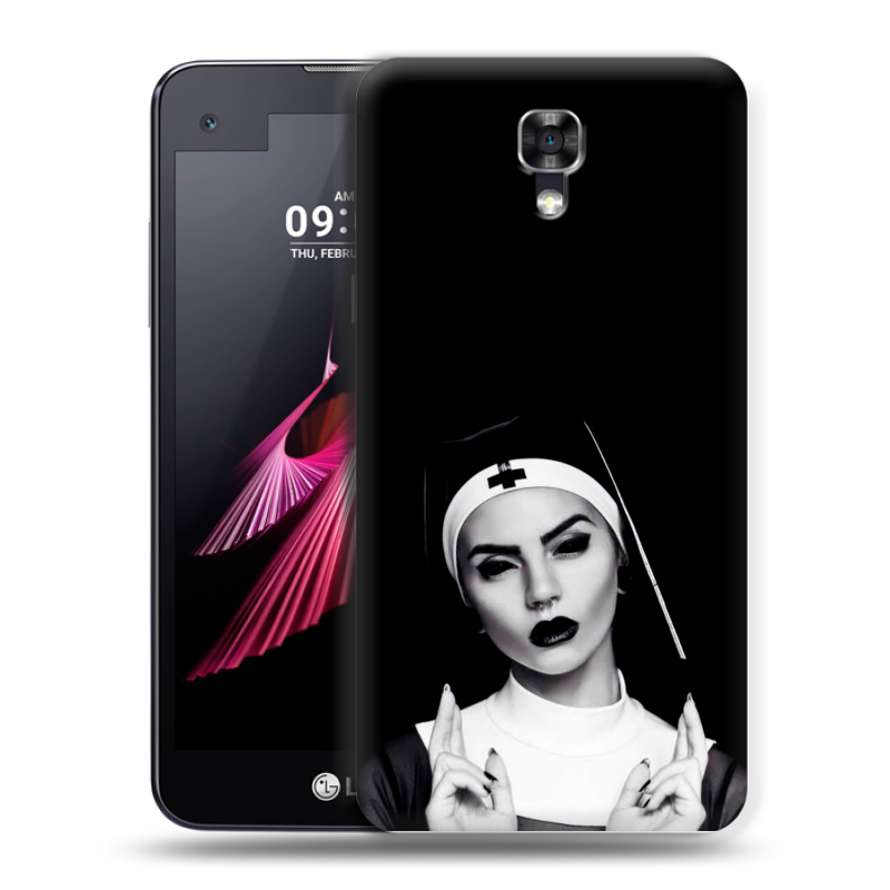 Пластиковый чехол на LG X screen с принтом монашка Пластиковый чехол на LG X screen с принтом монашка
