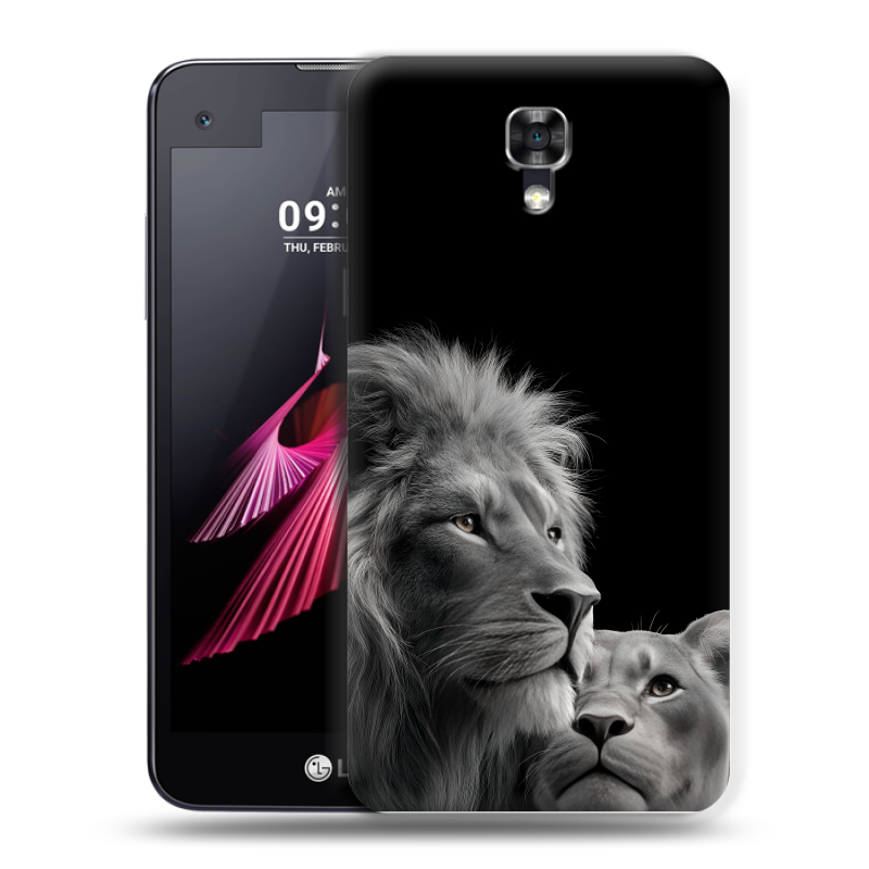 Пластиковый чехол на LG X screen с принтом Лев кошки Пластиковый чехол на LG X screen с принтом Лев кошки
