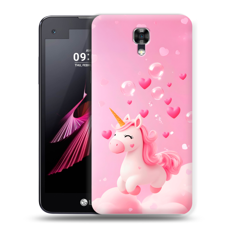 Пластиковый чехол на LG X screen с принтом Единорог Пластиковый чехол на LG X screen с принтом Единорог