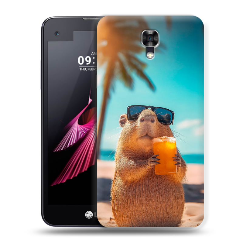 Пластиковый чехол на LG X screen с принтом Капибара Пластиковый чехол на LG X screen с принтом Капибара