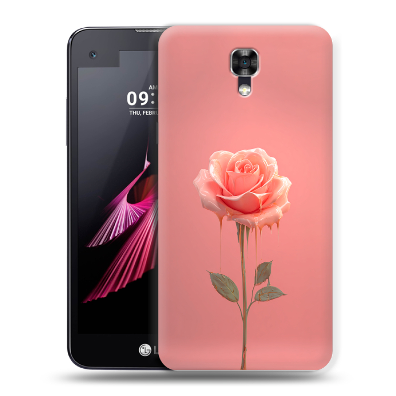 Пластиковый чехол на LG X screen с принтом Розовая роза Пластиковый чехол на LG X screen с принтом Розовая роза