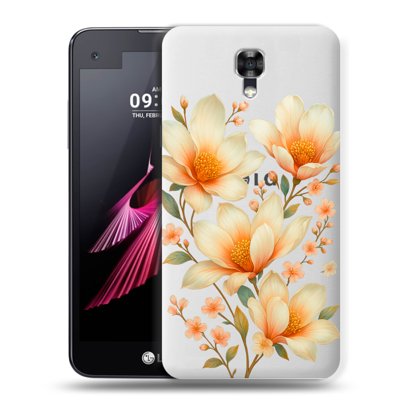 Пластиковый чехол на LG X screen с принтом Цветы Пластиковый чехол на LG X screen с принтом Цветы