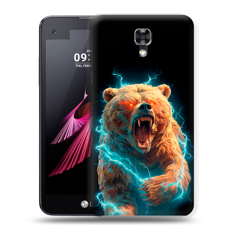 Пластиковый чехол на LG X screen с принтом Медведь Пластиковый чехол на LG X screen с принтом Медведь