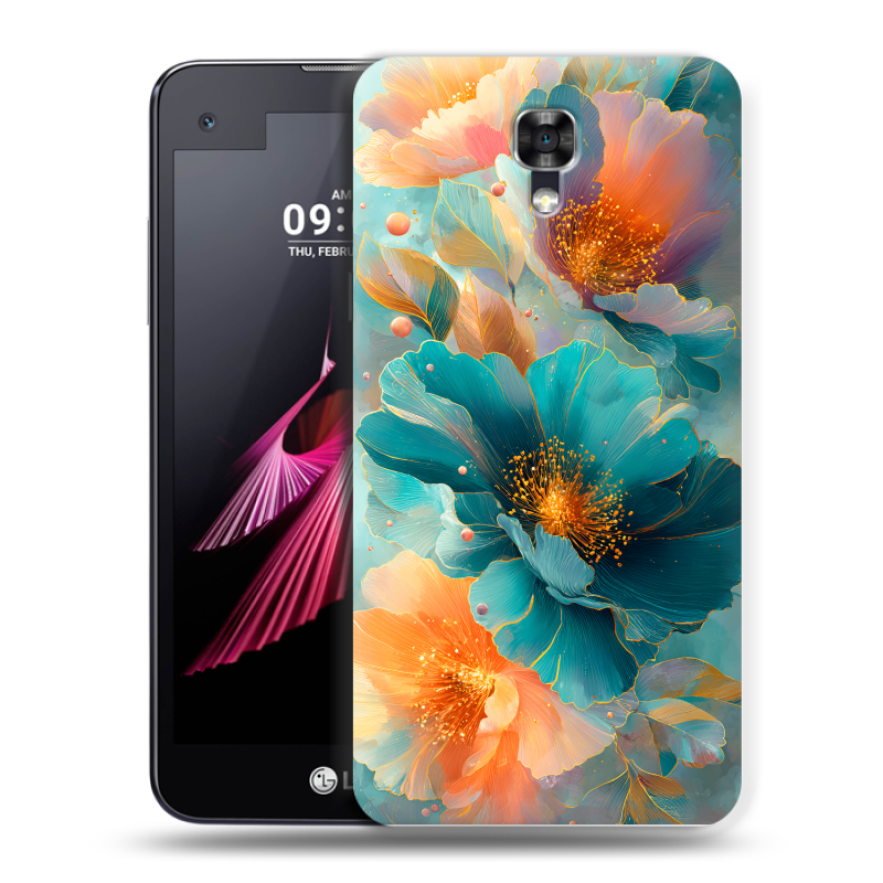 Пластиковый чехол на LG X screen с принтом Цветы Пластиковый чехол на LG X screen с принтом Цветы