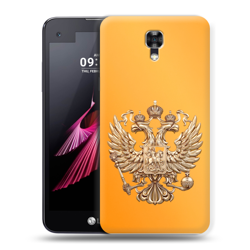 Пластиковый чехол на LG X screen с принтом Герб Флаг России Пластиковый чехол на LG X screen с принтом Герб Флаг России