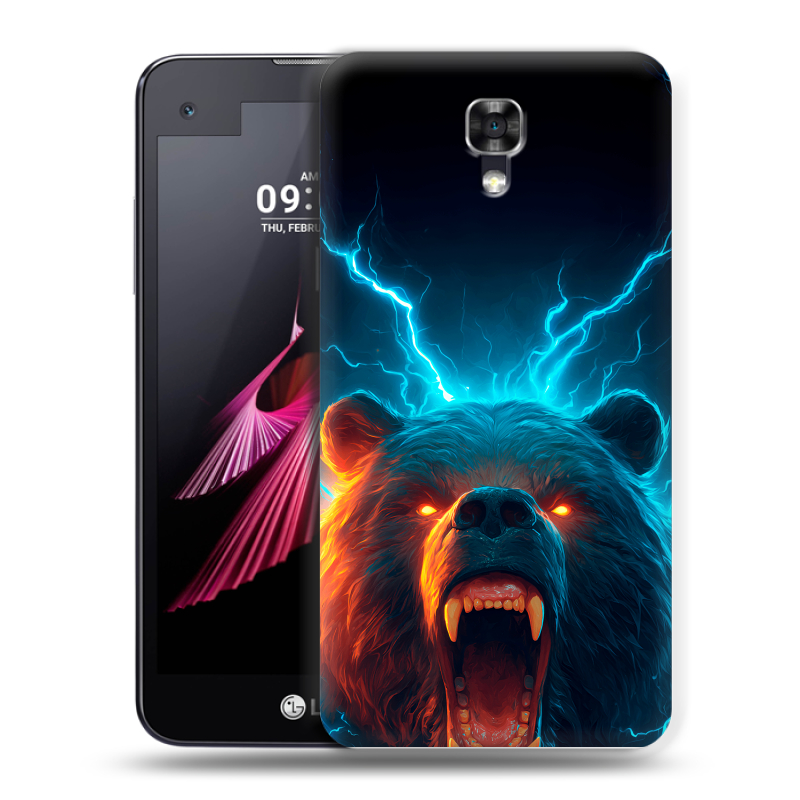 Пластиковый чехол на LG X screen с принтом Медведь Пластиковый чехол на LG X screen с принтом Медведь