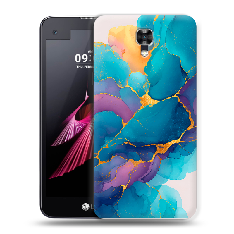 Пластиковый чехол на LG X screen с принтом Мрамор блестки Пластиковый чехол на LG X screen с принтом Мрамор блестки
