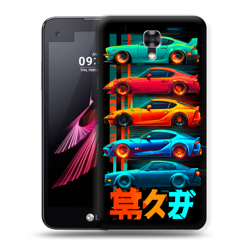 Пластиковый чехол на LG X screen с принтом машины тачки Пластиковый чехол на LG X screen с принтом машины тачки