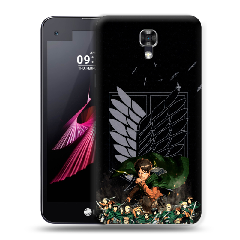Пластиковый чехол на LG X screen с принтом Атака титанов Пластиковый чехол на LG X screen с принтом Атака титанов