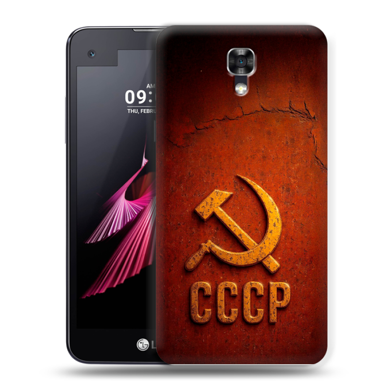 Пластиковый чехол на LG X screen с принтом Флаг Герб СССР Пластиковый чехол на LG X screen с принтом Флаг Герб СССР