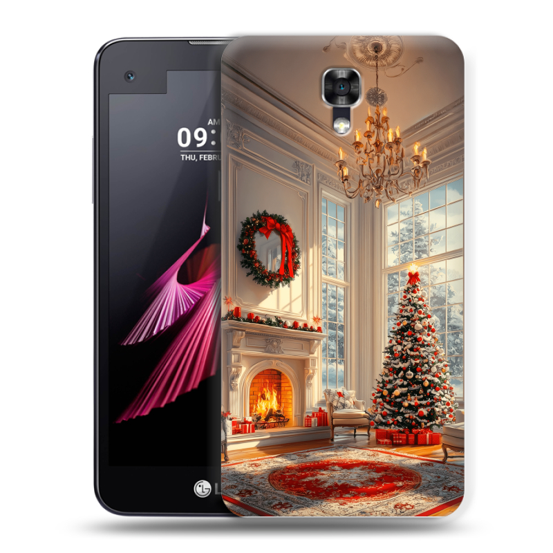 Пластиковый чехол на LG X screen с принтом Новый год Пластиковый чехол на LG X screen с принтом Новый год