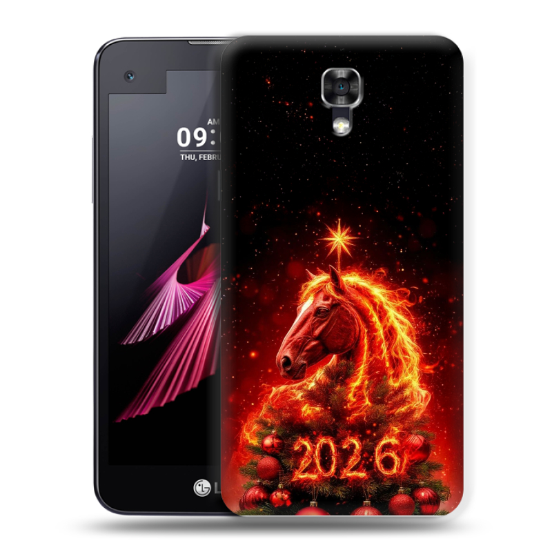 Пластиковый чехол на LG X screen с принтом Новый год Пластиковый чехол на LG X screen с принтом Новый год